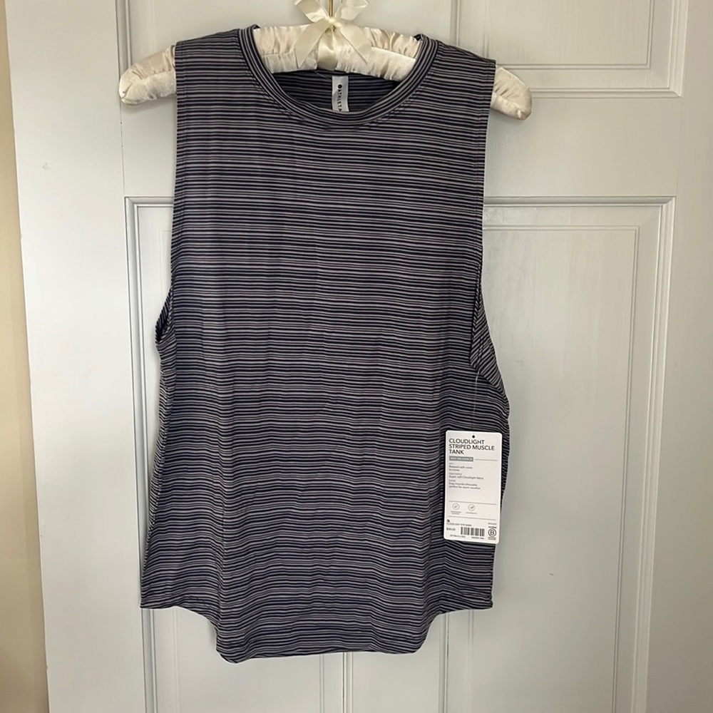 Athleta Cloudlight Striped Muscle Tank Top size S